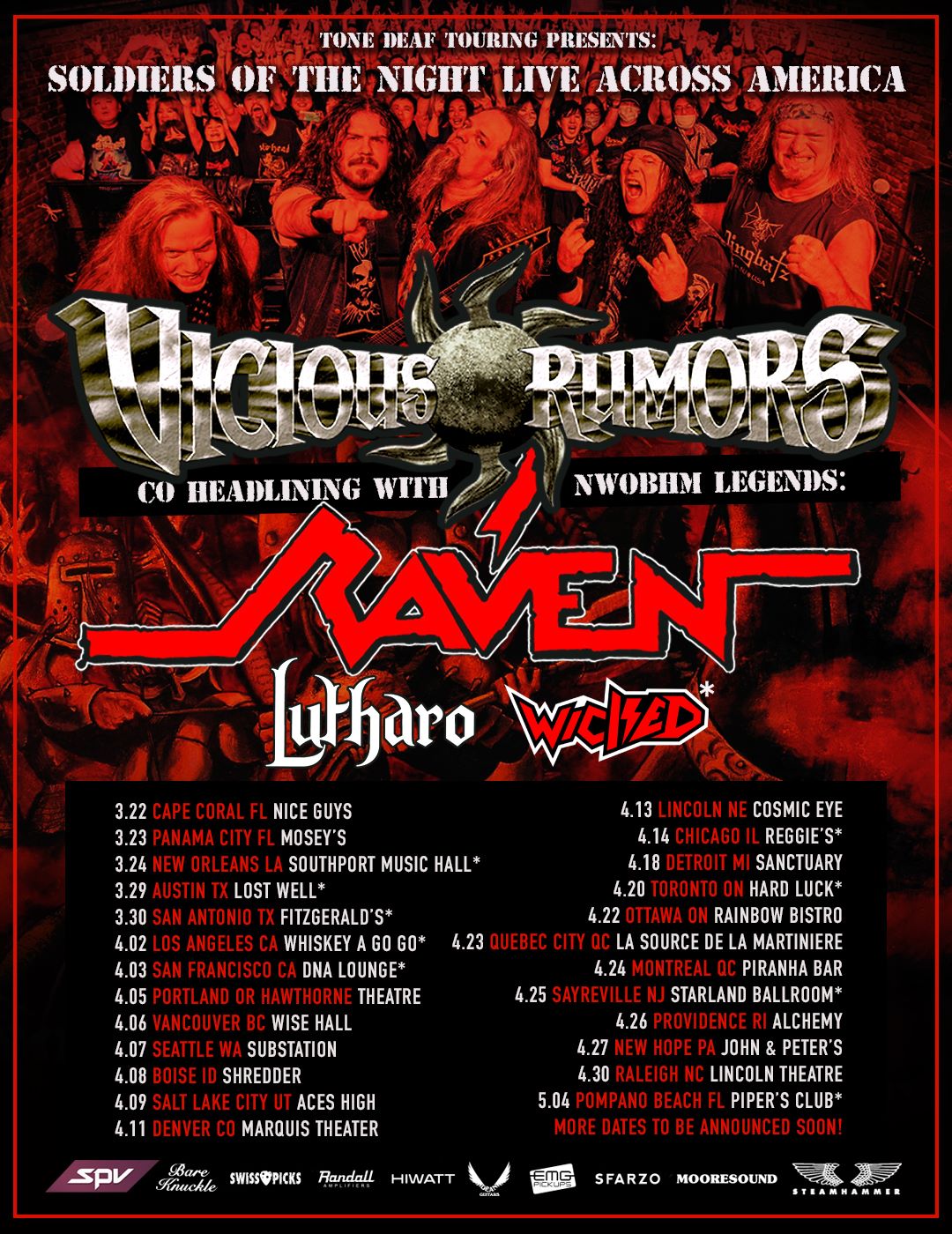 American Metal Legends VICIOUS RUMORS Announce North American Tour with  Raven! - Highwire Daze